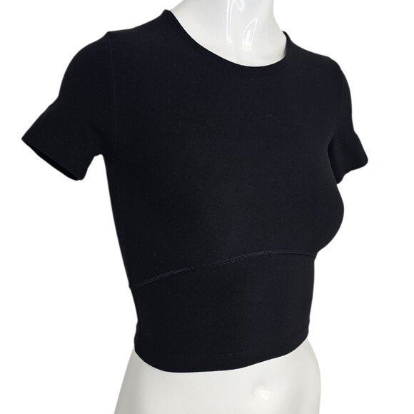 Aritzia TNAction Buttersoft Cropped Short Sleeve Tee, Black, Size 2XS - Picture 2 of 7